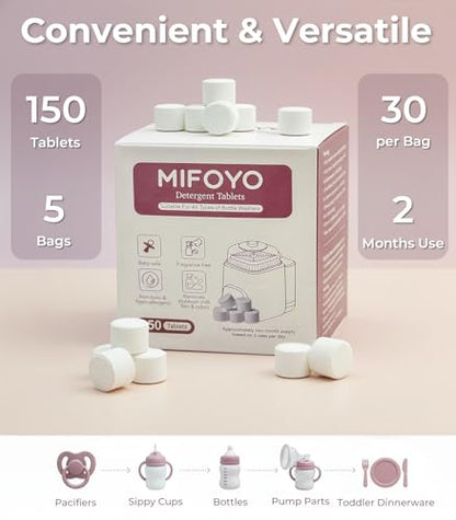 150PCS Baby Bottle Washer Detergent Tablets, Detergent Soap Tablets for All Brands Momcozy Baby Brezza Papablic Bottle Washers, Bottle Cleaning Tablets, Bottle Washer Tablets, 30 Count per Bag