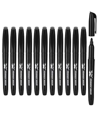 Mr. Pen- Permanent Markers, 12 Pack, Black, Fine Tip, Black Markers | Fine Tip Markers