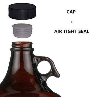 1 Gallon (128 oz) Amber Glass Jugs 6pk with 6pk of Amber 16-20oz Growlers For Beverages, Oil, Vinegar, Kombucha, Beer, Water, Soda, Kefir - color: 6 Amber Jug & 6 Amber Growlers