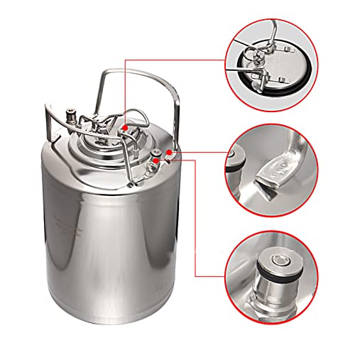 338 oz Mini Stainless Steel Beer Keg,Portable Home Dispenser System to Keep Fresh for Home Kitchen Brewing Beer,Keeps Carbonation for Craft Beer Draft and Homebrew