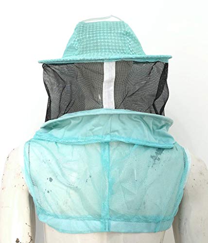 Clothes & Leather Gear Three Layer Ventilated Beekeeping Veil in Round (Aqua, 3 Layer HAT) - color: Aqua