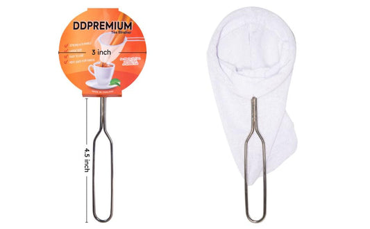 Traditional Thai Style Stainless Steel Reusable Mesh Filter for Thai Tea, Coffee & Loose Leaf Drinks, Strainer Sock 3 Inches - size: Small size 1
