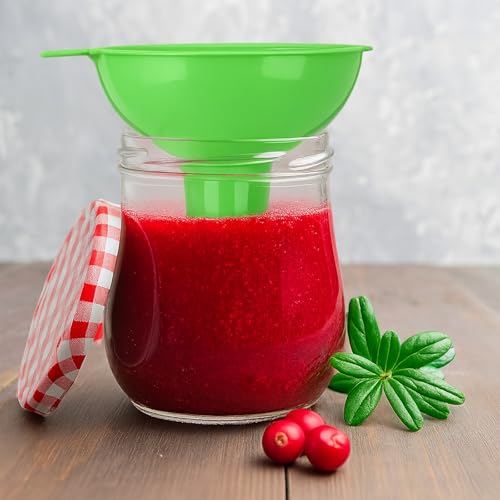Nuogo 6 Pcs Wide Mouth Canning Funnels for Mason Jars, Making Valentines Funnel Cake, Filling Bottles Wide Multipurpose Plastic Funnels for Freeze-Dried Foods, Resin, Kitchen Use