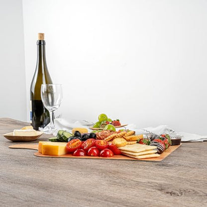 Restaurantware Cater Tek 15.8 x 9.8 Inch Charcuterie Boards 10 Faux Wood Cheese Boards - WIth Handle Stackable Paper Cardboard Charcuterie Boards Disposable For Serving At Catered Events - color: Natural, size: 15 3/4"