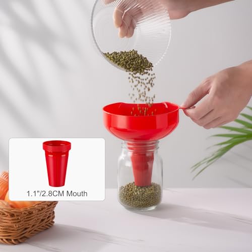 Pisol Wide Mouth Funnels for Kitchen Use, Versatile Food Grade Funnels for Filling Bottles, Plastic Cooking Funnel Set with Strainer, Large Long Neck Funnel for Canning, Mason Jar, Shampoo, Liquids
