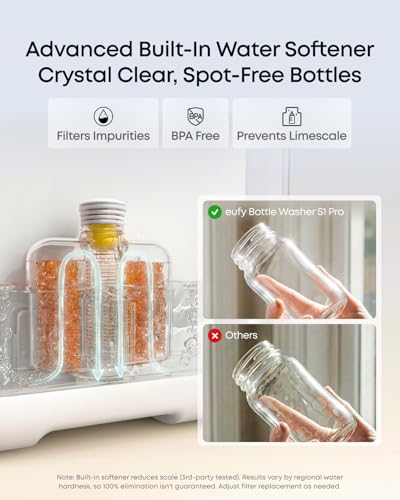 Maintenance Kit for eufy Bottle Washer, Pure Care Set with Water Softener (3 Pcs), Detergent Tablets (180 Pcs), Descaling Tablets (6 Pcs), and Filter