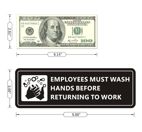 (4 PACK) Wash Rinse Sanitize Sink Labels Signs Stickers with Employees Must Wash Hands Sign, Self-adhesive Waterproof Aluminum Metal Sign for Restaurant Kitchen Sinks (9x3 inch, Black) - color: Black/White, size: 9" x 3"