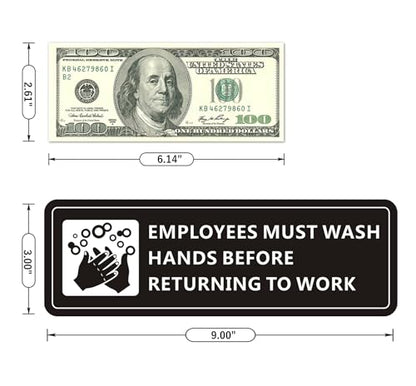 (4 PACK) Wash Rinse Sanitize Sink Labels Signs Stickers with Employees Must Wash Hands Sign, Self-adhesive Waterproof Aluminum Metal Sign for Restaurant Kitchen Sinks (9x3 inch, Black) - color: Black/White, size: 9" x 3"