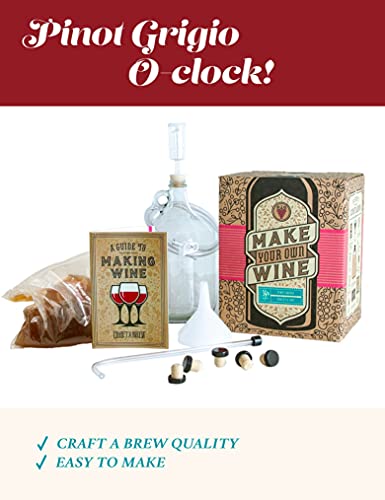 Craft A Brew Making Home Kit – Easy Brew Beginners with Ingredients and Supplies – Ultimate Wine Brewer Experience, 1 Gallon, Pinot Grigio - color: Pinot Grigio