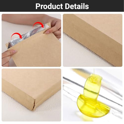 EUSOAR Disposable Food Storage Bags, 100pcs 6.3"x10.3"x1.6" Kraft Paper Bakery Bag, Lunch Bag, Aluminum Foil Greaseproof Burger BBQ Cookie Bags - color: Kraft Brown, size: 6.3x10.3x1.6 Inch
