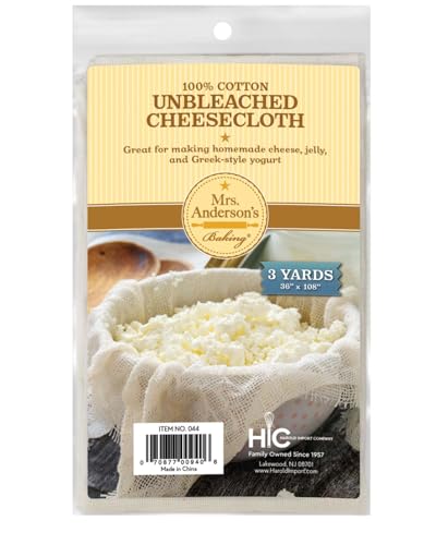 Mrs. Anderson’s Baking Extra-Fine Cheesecloth, 40s Unbleached Cotton, 20 x 10 Weave, 3-Square Yards (36 x 108-inches) - size: 3-Sq Yards