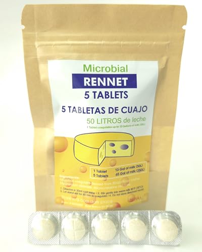 5 x Cuajo RENNET Tablets For any type of cheese 5 TABLETS FOR 250L OF MILK