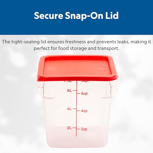 FSE FCC68 Reusable Cover for 6 & 8 Quart Container, Square, Red, NSF - style: Lid Only