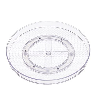 Amazon Basics Clear Lazy Susan Turntable Organizer for Organization, 12-Inch, 2-Pack - size: 12" Diameter, 2-Pack