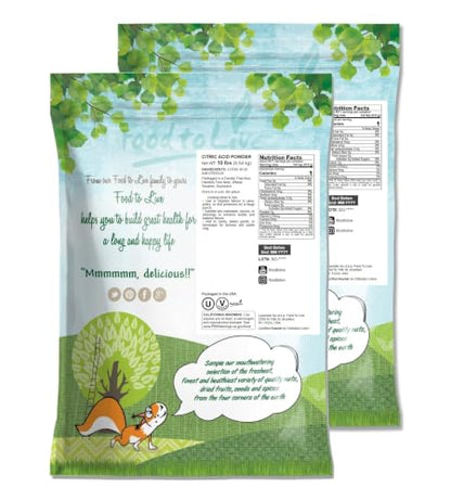 Food to Live Citric Acid Powder, 20 Pounds - Anhydrous, Fine Granules, Food Grade Lemon Salt, Great for Cheese Making, Household Cleaner and Preservative, Good for Bath Bombs, Kosher - size: 20 Pound (Pack of 1)