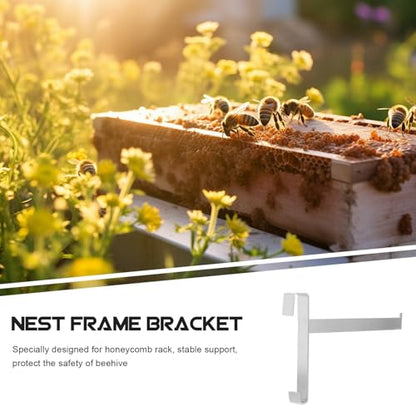 2pcs Stainless Metal Honeycomb Frame Holders Beekeeping Hive Stand Support Brackets for Full Frame Storage Rack Tool for Beekeeping Equipment