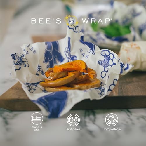 Bee's Wrap Beeswax Wraps for Bread - Beeswax Bread Wrap for Sourdough & Bread Storage - Plastic Free Made in USA Reusable Natural Food Wrap - Bees & Bears - color: Bees & Bears