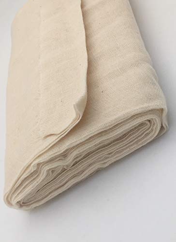 Cheesecloth, Natural Grade 50 Unbleached, 28x24 mesh, 5 Sq Yards PRIM-TEX, for Cooking, Straining, Basting, Cheese-Making, Cheese Bag, Nut Milk Bag, Canning, Jellies, Reusable, 100% Cotton Fabric