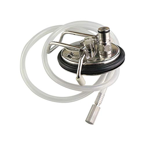 Cornelius Keg Carbonation Lid, New Replacement Corny Keg (Soda Keg) Lid Stainless Steel Beer Barrels Lid with SS Pressure Relief Valve & New O-ring for Cornelius (Carbonation Keg Lid) - color: Carbonation Keg Lid