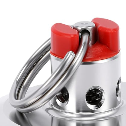 Fdit 1.5inch Three Clamp End Cap, Stainless Steel Pull Ring Pressure Relief Valve with Fermentation Pressure Control for Homebrew
