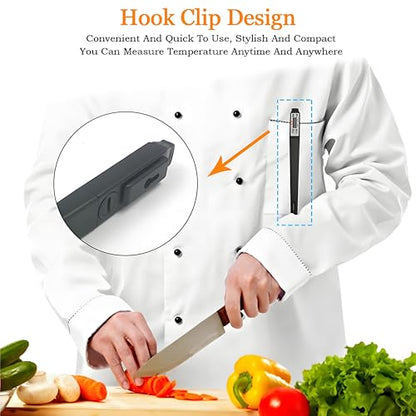 Meat Thermometer - Digital Food Thermometer for Cooking Kitchen - Automatic Calibration Pen Style Electronic Pocket Thermometer for Water Temperature, Barbecue (Yellow) - color: Yellow