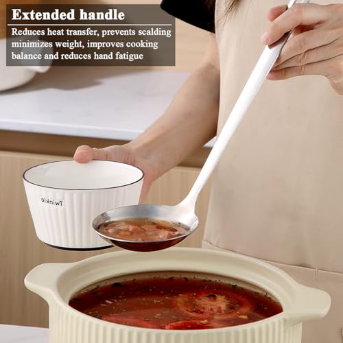 Berglander Stainless Steel Soup Ladle, 11.8" Durable Ladel Spoon for Serving or Cooking, Dishwasher Safe, Durable & Rust-Resistant Cooking Utensil
