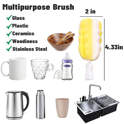 8PCS Bottle Brush Replacement Sponge Heads Environmental Protection Cup Cleaner Brush Sponge Replacement Heads Suitable for INVODA Sponge Bottle Brushes (8 Brush Heads) - color: 8 Brush Heads