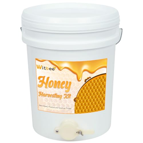 witbee 1 Pack 5 Gallon Plastic Bucket with Honey Gate, Food Grade Honey Container for Beekeeping, Extractor Equipment & Apiary Harvesting Tool for Backyard or Commercial Use - size: 1 Pack