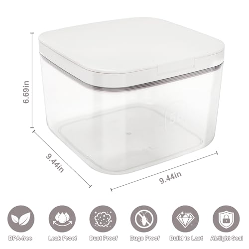 Airtight Rice Container with Measuring Cup, BPA-Free Clear PET Plastic Food Storage Container Pantry Organizers and Storage Sugar Cookies Flour Rice Container (5.6 L / 5.92 QT) - size: 5.6 L / 5.92 QT