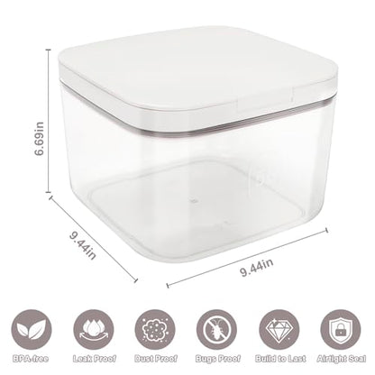 Airtight Rice Container with Measuring Cup, BPA-Free Clear PET Plastic Food Storage Container Pantry Organizers and Storage Sugar Cookies Flour Rice Container (5.6 L / 5.92 QT) - size: 5.6 L / 5.92 QT