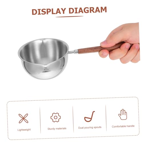 Stainless Steel Ladle with Dual Pour Spouts Ergonomic Long Handle for Comfortable Serving of Soups Sauces and Gravies Heavy Duty Kitchen Utensil for Effortless Pouring and Precise