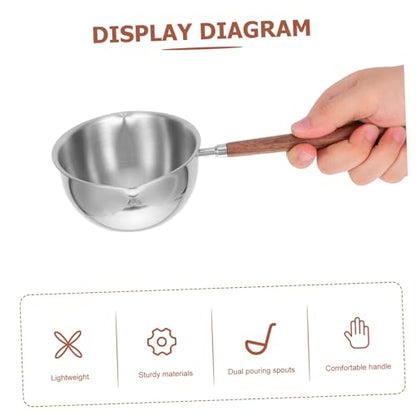 Stainless Steel Ladle with Dual Pour Spouts Ergonomic Long Handle for Comfortable Serving of Soups Sauces and Gravies Heavy Duty Kitchen Utensil for Effortless Pouring and Precise