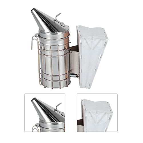3 Piece Beehive Smoker Set Stainless Steel Smoker with Bee Brush and Scraper Beekeeper Starter Kit for Beekeeping and Colony Management