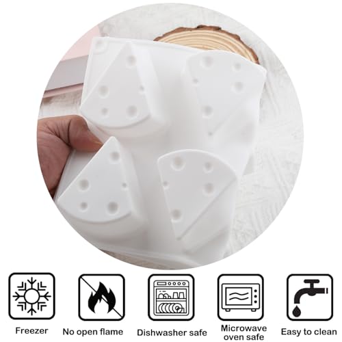 8 Cavity Cheese Shaped Silicone Chocolate Molds | For Candy Chocolate Cake Decoration