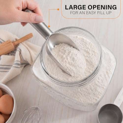 Large 2 Gallon Glass Jar with Airtight Lid, Mason Jar Extra Wide Mouth for Flour Sugar Food Storage Containers, Canning Jars for Bulk Sun Tea, Kombucha, Cookie, Pickle, Fermenting Canisters