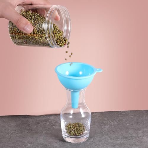 4 Pack Kitchen Silicone Funnel, 4 Colors Kitchen Funnel Set Wide Mouth Funnels for Filling Bottles Small Canning Funnels for Daily Cooking and Water Liquid Oil or Powder Transfer