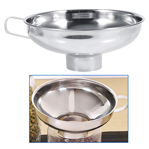 Canning Funnel for Kitchen, 4in Wide Mouth Funnel for Spice Jars with Handle Canning Jars Funnel for Filling Bottle - color: S