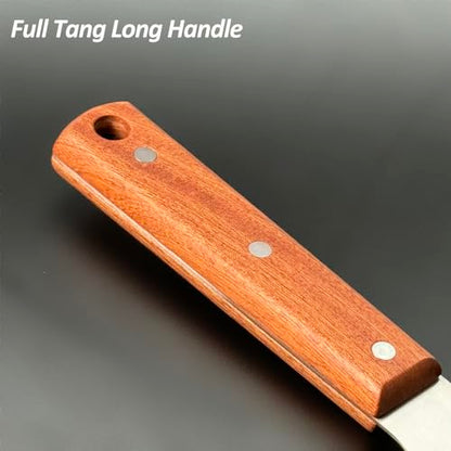 Vovoly Extra Wide Griddle Scraper, 5.5''x5.5'' Smashed Burger Scraper Grill Scraper Spatula Burger Turner - Full Tang Wooden Handle Professional Grade Grill Accessories, Knife Grade Stainless Steel - color: Grill Scraper_Wooden Handle