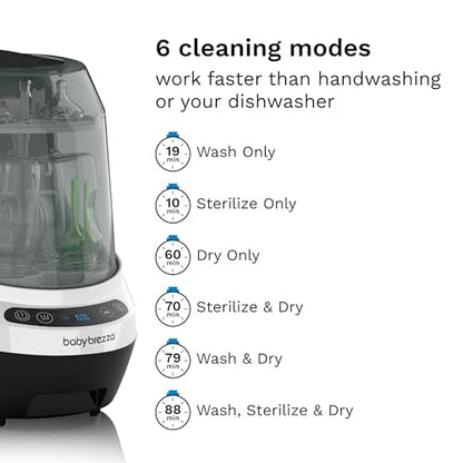 Baby Brezza Baby Bottle Washer Pro - Clinically Proven Better Cleaning - Washer, Sterilizer + Dryer In One Appliance for Essentials like Bottles + Pump Parts – Machine Replaces Brushes + Racks - style: Baby Bottle Washer