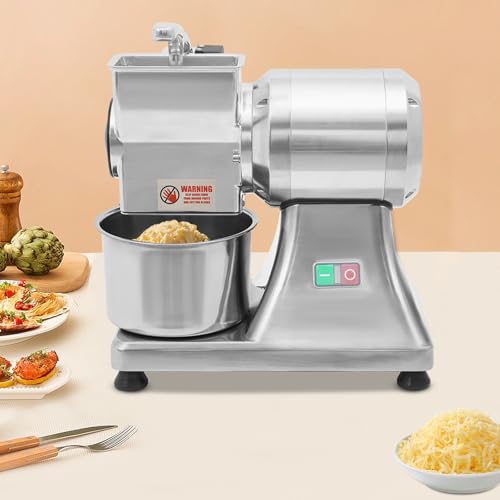 Electric Cheese Grinder,110V 550W Cheese Shredder W/Safety Shield & Bucket,Heavy Duty Food Shredder for Block Cheese,88 Lbs/Hour