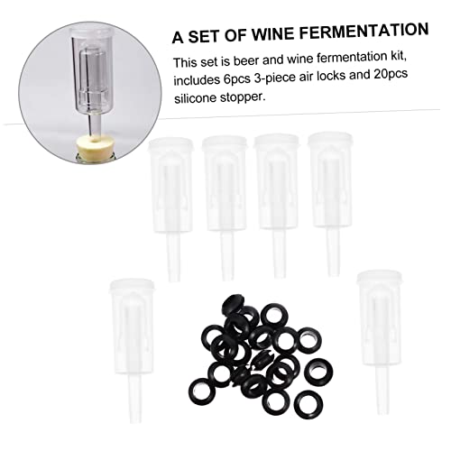 Alipis 3-Piece Silicone One-Way Valve Stopper Set for Home Brewing Fermentation and Wine Making Easy to Use for Beer and Wine Preservation
