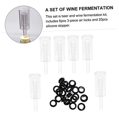 Alipis 3-Piece Silicone One-Way Valve Stopper Set for Home Brewing Fermentation and Wine Making Easy to Use for Beer and Wine Preservation