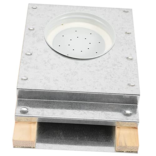Bee Water Feeder for Beehives Wooden Board Aluminum Lid Bee Watering Station for Garden Sturdy Beekeeper Tool for Hive Entrance