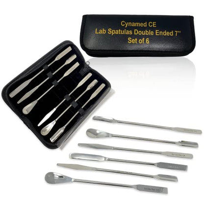 Cynamed Stainless Steel Double Ended Micro Lab Spatula Sampler Set of 6 - style: Type 1