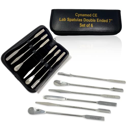Cynamed Stainless Steel Double Ended Micro Lab Spatula Sampler Set of 6 - style: Type 1