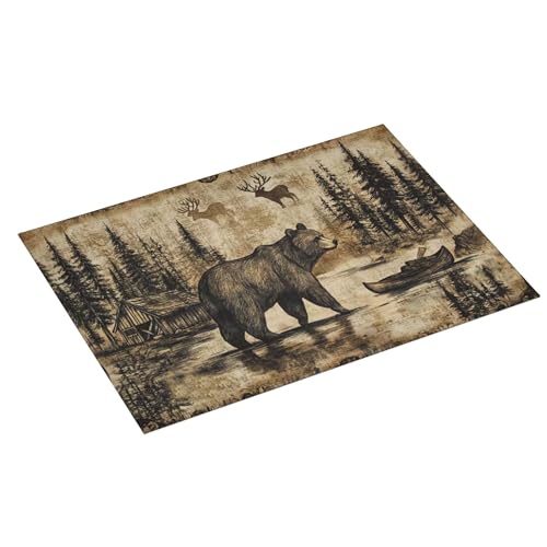 Carbine Bear Dish Drying Mat for Kitchen Counter Microfiber Super Absorbent Non-Slip Dish Drying Pad for Countertops Dishes Utensils Stylish Quick-Dry Machine Washable 18x24 Inch - color: Beer
