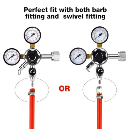 FERRODAY Ball Lock Gas Line Assembly 5ft Red Long Tubing 5/16 Ball Lock Gas Disconnect Set Home Brewing Kit Ball Lock CO2 Gas Hose Assemble for Draft Beer Home Brewing - size: 5ft Gas Line Assembly