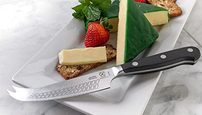 Mercer Culinary Renaissance Hard Cheese Knife, 4.75-Inch - color: Black Handle, size: 4.75-Inch Hard Cheese Knife