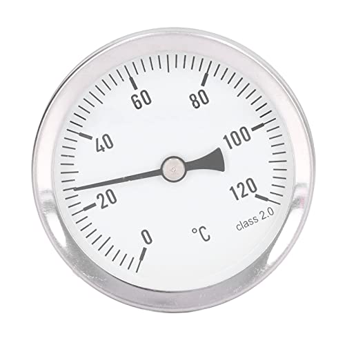 63MM Dial Thermometer, Temperature Measurement Range 0～120℃, IP55 Waterproof, Bimetallic Pointer Type Thermometer for Textile, Medicine, Barbecue and Other Industries