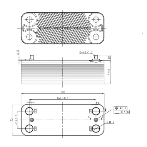 Heat Exchanger, 12 Plate Heat Exchanger Beer Wort Chiller Cooler 304 Stainless Steel for Homebrew Cooling Counterflow Chiller Water Heating for Floor Heating, Water Heating, Snow Melting